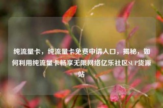 纯流量卡，纯流量卡免费申请入口，揭秘，如何利用纯流量卡畅享无限网络亿乐社区SUP货源站